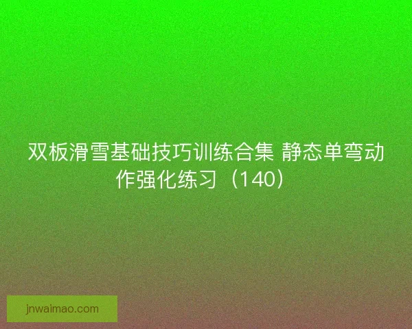 双板滑雪基础技巧训练合集 静态单弯动作强化练习（140）